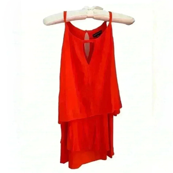 Saks Fifth Avenue Orange tiered sleeveless blouse - size L - Picture 1 of 3